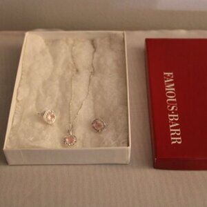 Roman Women's Silver Tone Necklace with Pink & White Crystals from Famous Barr